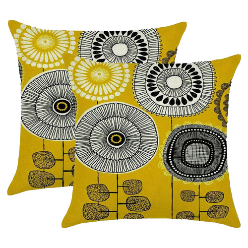 Luxton Yellow Daisy Abstract Flower Cushion Covers Temple Webster